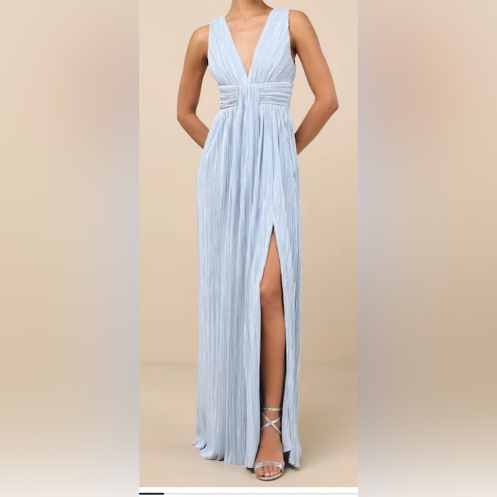 Lulu's Shimmering Blue Maxi Dress